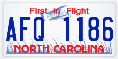 NC license plate AFQ1186