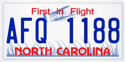 NC license plate AFQ1188