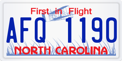 NC license plate AFQ1190