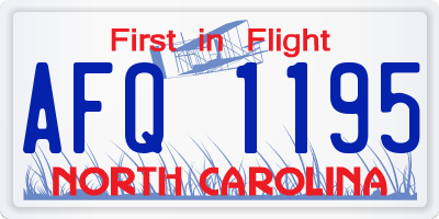 NC license plate AFQ1195