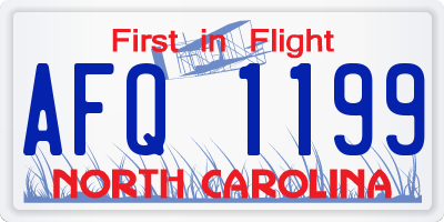 NC license plate AFQ1199
