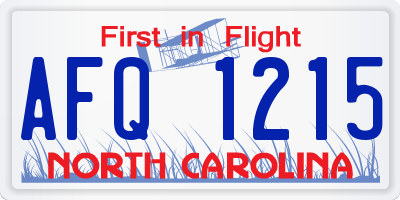 NC license plate AFQ1215