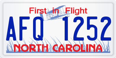 NC license plate AFQ1252