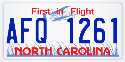 NC license plate AFQ1261