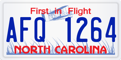 NC license plate AFQ1264