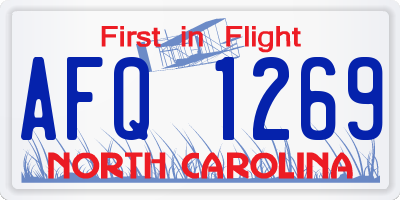 NC license plate AFQ1269