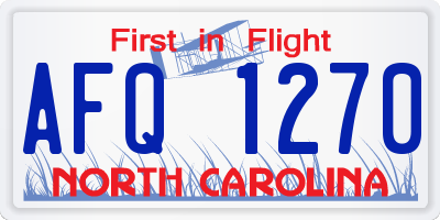 NC license plate AFQ1270