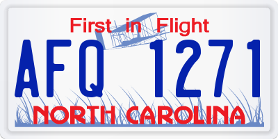 NC license plate AFQ1271