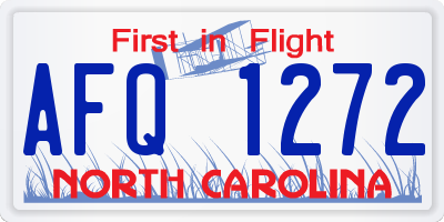 NC license plate AFQ1272