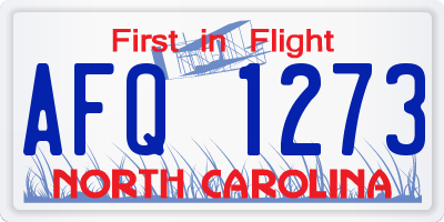 NC license plate AFQ1273