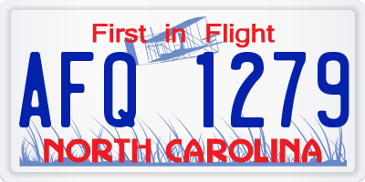 NC license plate AFQ1279