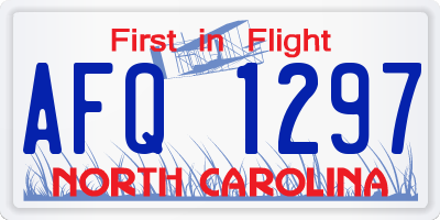 NC license plate AFQ1297