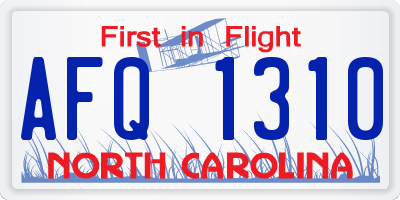 NC license plate AFQ1310