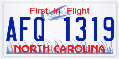 NC license plate AFQ1319