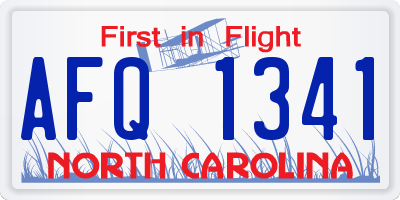 NC license plate AFQ1341