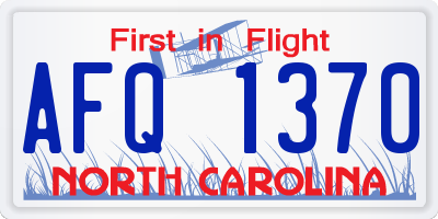 NC license plate AFQ1370