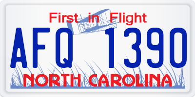 NC license plate AFQ1390