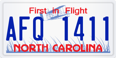 NC license plate AFQ1411