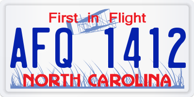 NC license plate AFQ1412