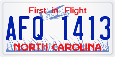 NC license plate AFQ1413