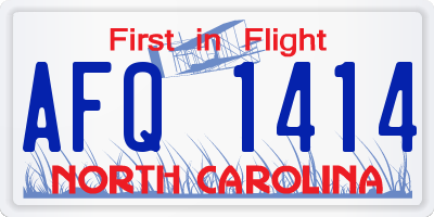 NC license plate AFQ1414