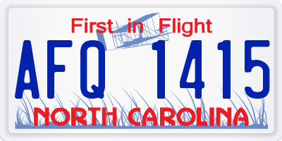 NC license plate AFQ1415