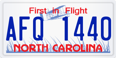 NC license plate AFQ1440