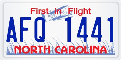 NC license plate AFQ1441