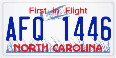 NC license plate AFQ1446