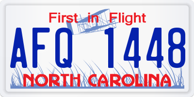 NC license plate AFQ1448