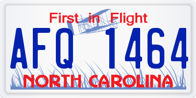 NC license plate AFQ1464