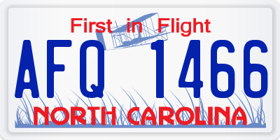 NC license plate AFQ1466