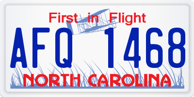 NC license plate AFQ1468