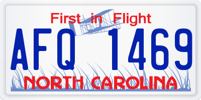 NC license plate AFQ1469