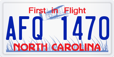 NC license plate AFQ1470