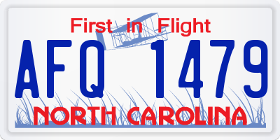NC license plate AFQ1479