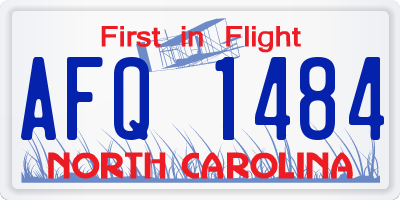 NC license plate AFQ1484