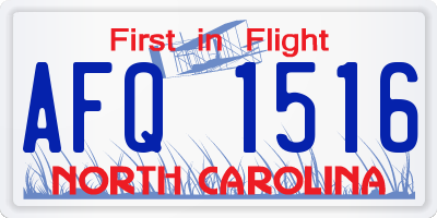 NC license plate AFQ1516