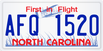 NC license plate AFQ1520