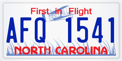 NC license plate AFQ1541