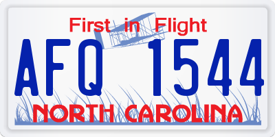 NC license plate AFQ1544