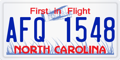 NC license plate AFQ1548
