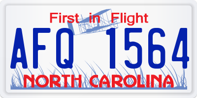 NC license plate AFQ1564