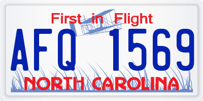 NC license plate AFQ1569
