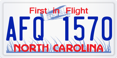 NC license plate AFQ1570