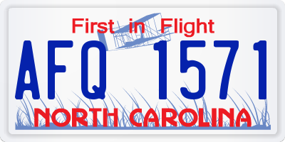 NC license plate AFQ1571