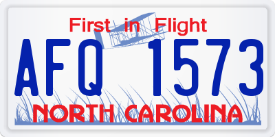 NC license plate AFQ1573
