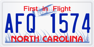 NC license plate AFQ1574