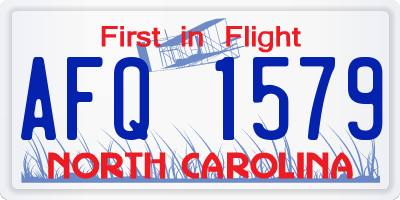 NC license plate AFQ1579