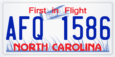 NC license plate AFQ1586